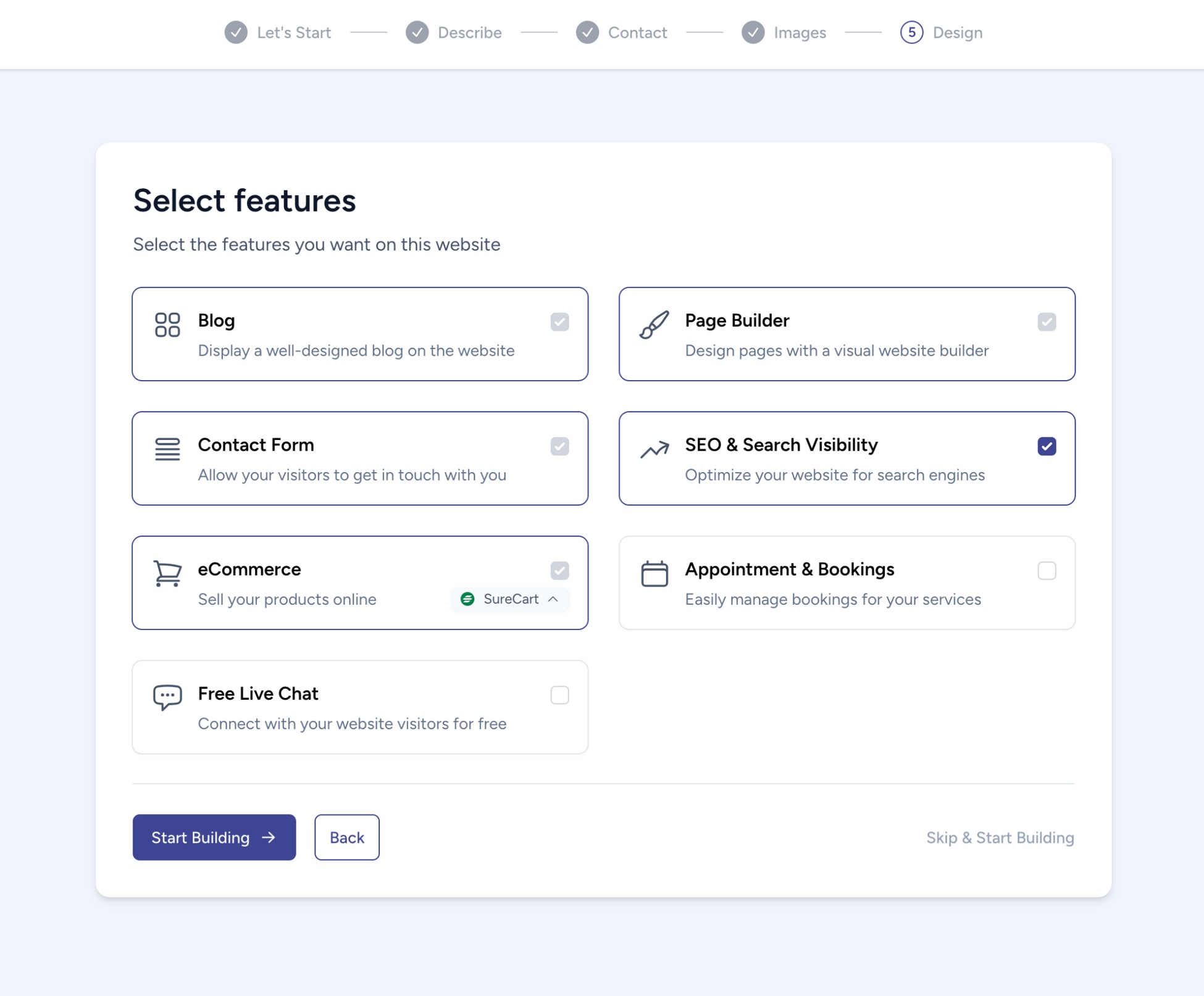ZipWP allows you to choose the plugins you need.